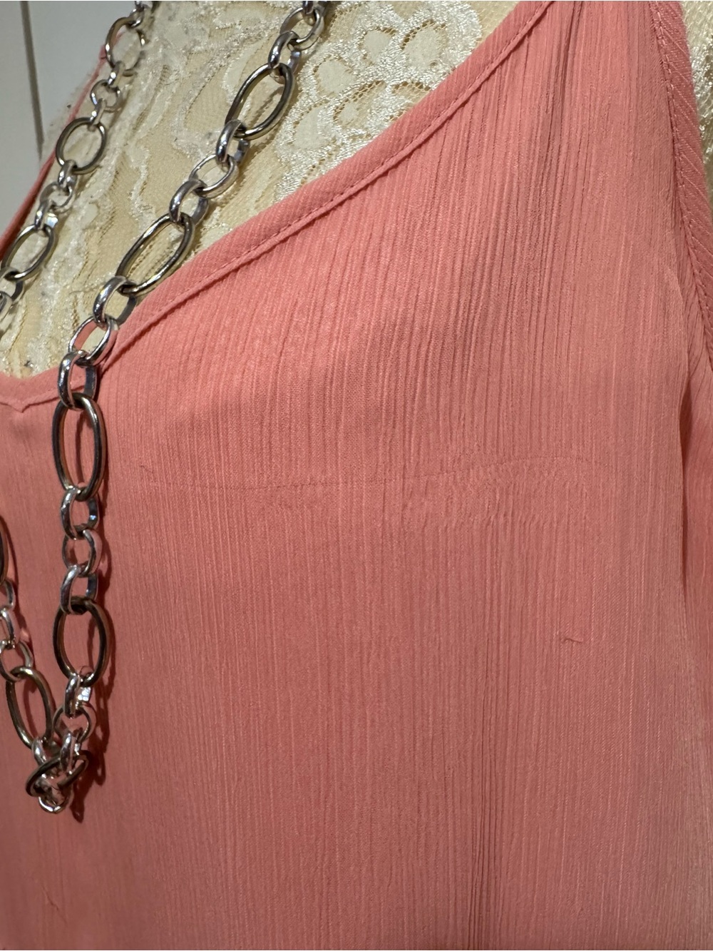 LC Lauren Conrad Peach Tiered Spaghetti-Strap Maxi Dress - Picture 5 of 6